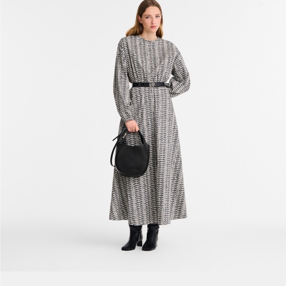 Longchamp Le Foulonne Black Leather Bag With Crossbody Strap - Picture 4 of 5